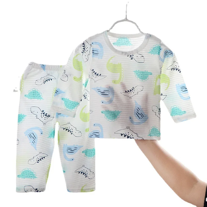 

New Children's Home Service Pajamas Summer Cotton Underwear Suit Hollow Thin Section Air-conditioning Suit Girls Two-piece Suit