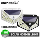 Уличный светодиодный фонарь с датчиком движения, водонепроницаемый садовый декоративный уличный светильник на солнечной батарее, настенный фонарь, 4 шт.