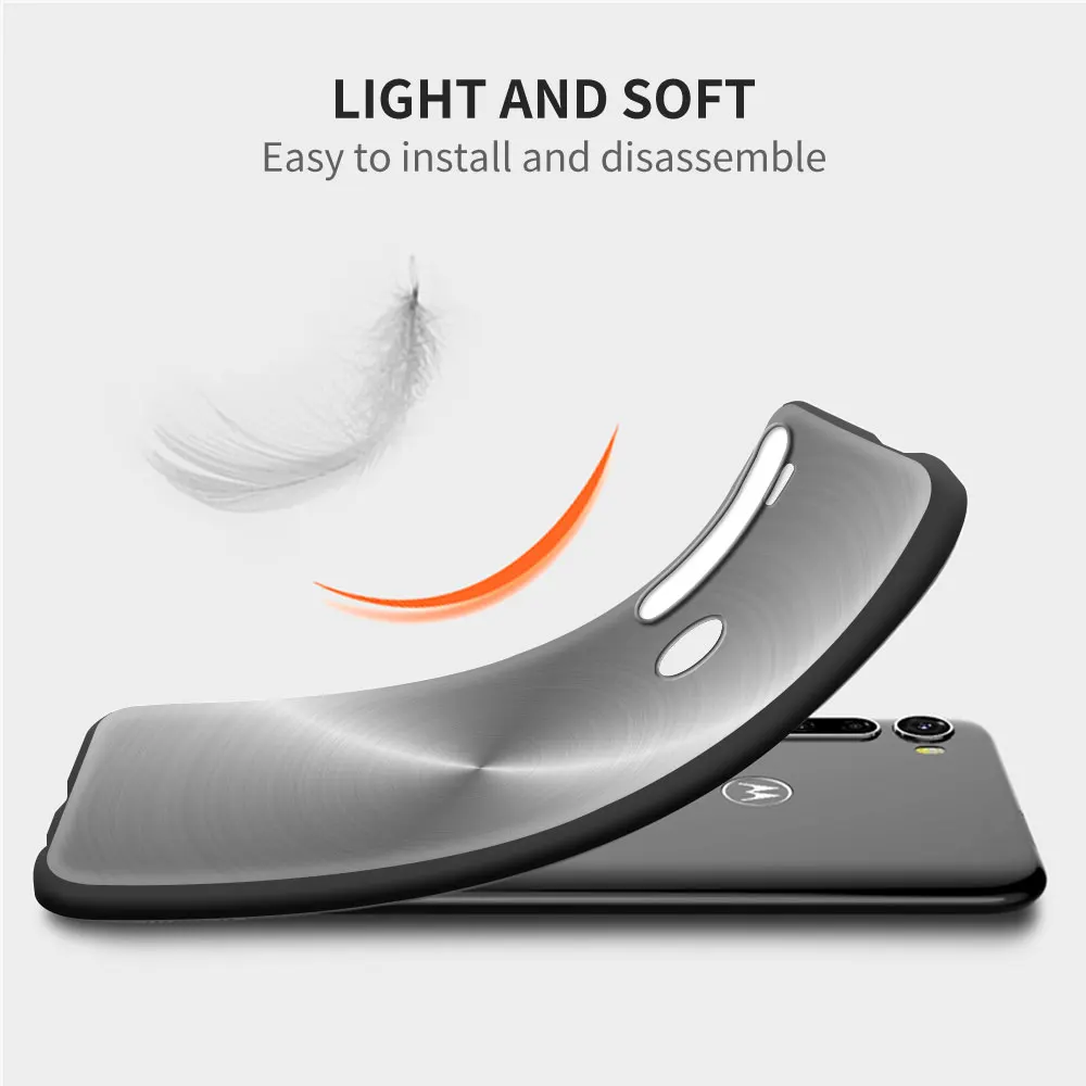 Dark Brushed Metal Texture Cell Phone Case for Motorola One Fusion Hyper G9 Play G8 Power Lite G30 E6s Edge Plus G Stylus Cover