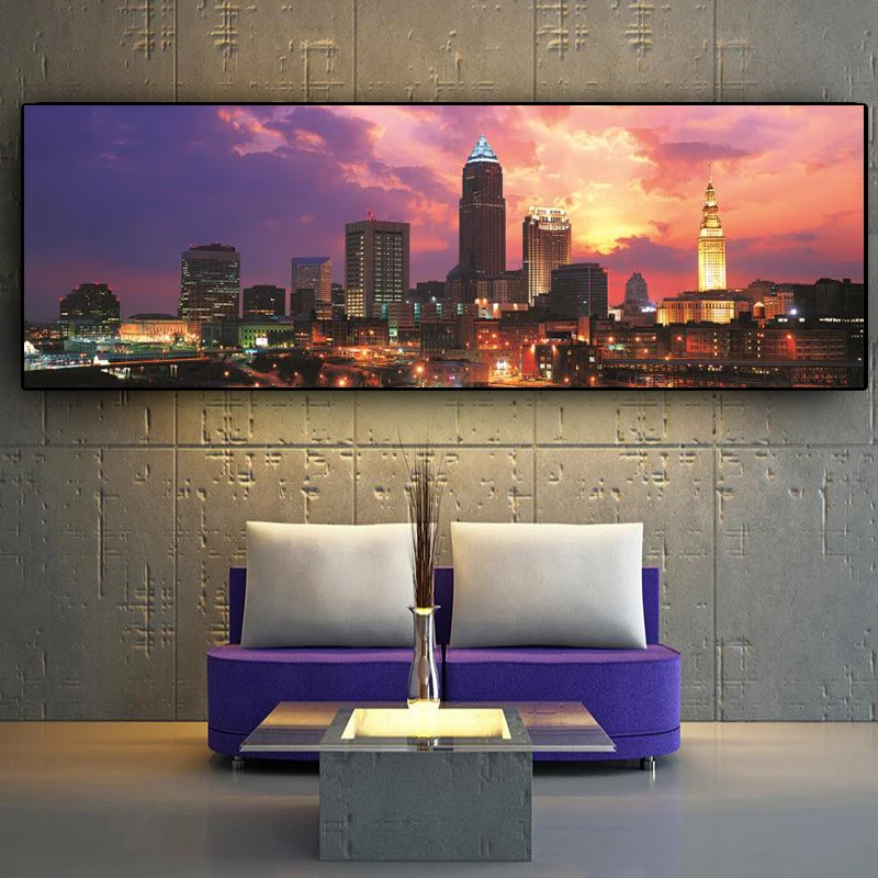 

Night View of Cities Buildings Landscape Canvas Paintings On the Wall Art Posters And Prints Modern New York City Canvas Picture