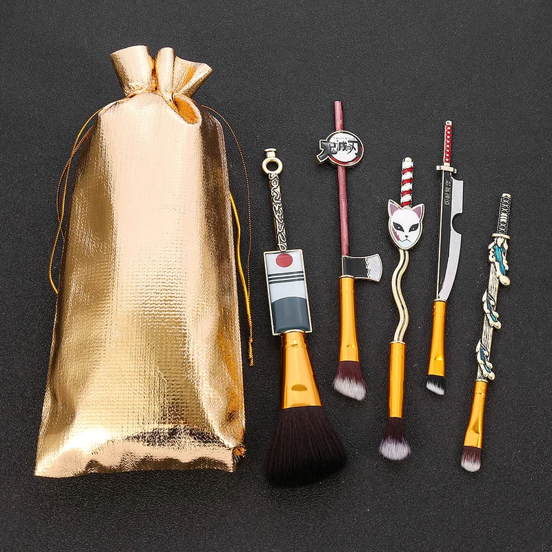 

Cartoon Anime Cosmetic Brush Cosplay Canes Props Card Demon Slayer Makeup Brushes Tools Girl Gift