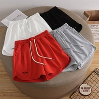 summer 2022 new women sports shorts high waist slim embroidered outerwear loose casual clothing drawstring pants trend gym