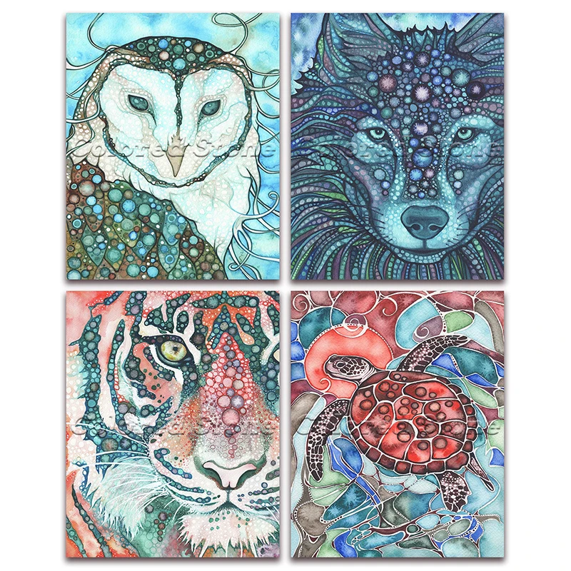 Вышивка крестиком с изображением животных красочная 3d-мозаика для рисования