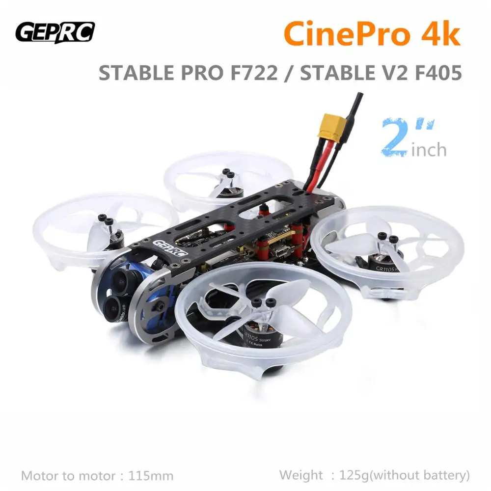 

GEPRC CinePro 4k BNF/PNP 2inch CineWhoop Quadcopter FPV Drone With F722/F405 Flight controller BL32 35A ESC GR1105 5000KV Motor