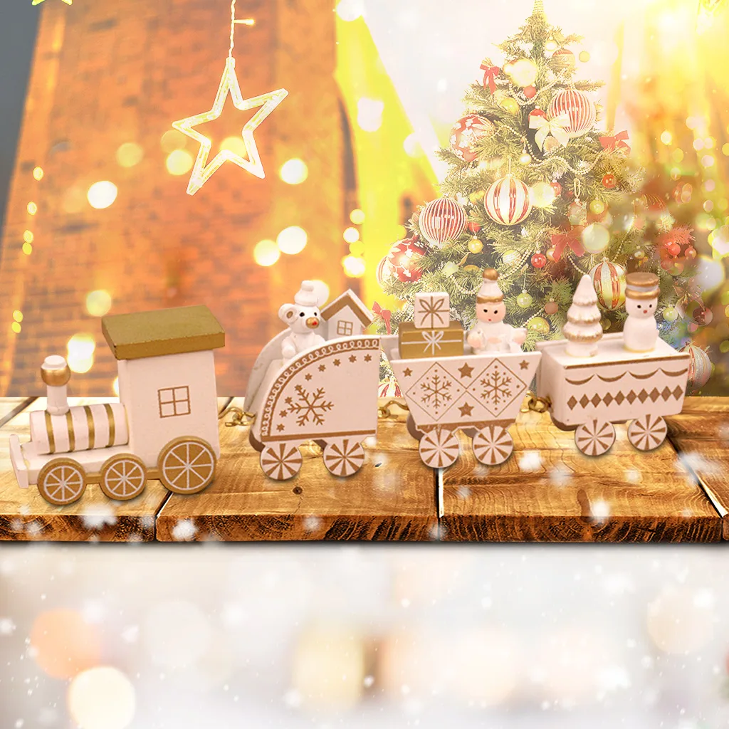 Милая Мини Рождественская вешалка для поезда Рождественский деревянный поезд