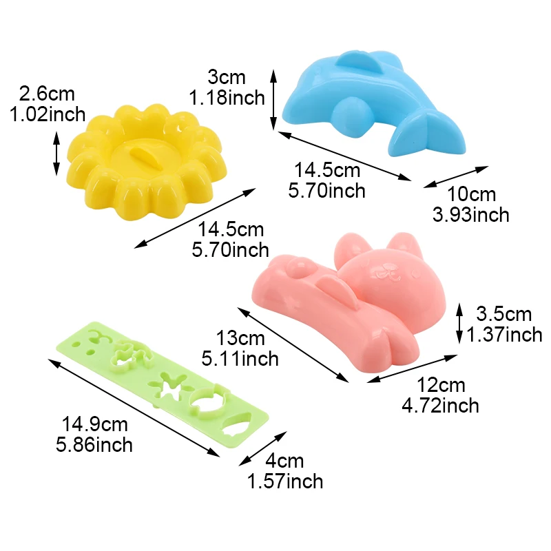 4 шт./компл. DIY мультяшная форма для рисовых шариков детей милый кролик дельфин