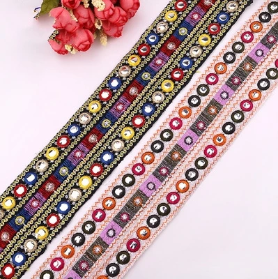 

1 Yard Color Lens Embroidery Lace Ethnic Style Embroidery Lace Accessories