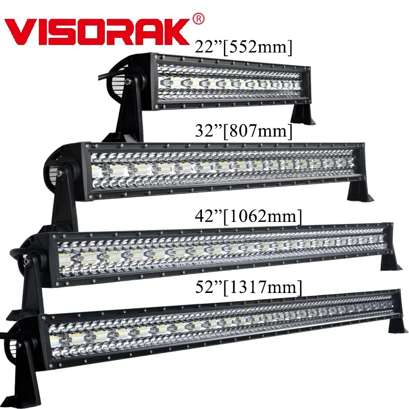 VISORAK прямой светодиодный бар 22 32 42 52 дюймов рабочий светильник 4WD 4x4 ATV грузовик