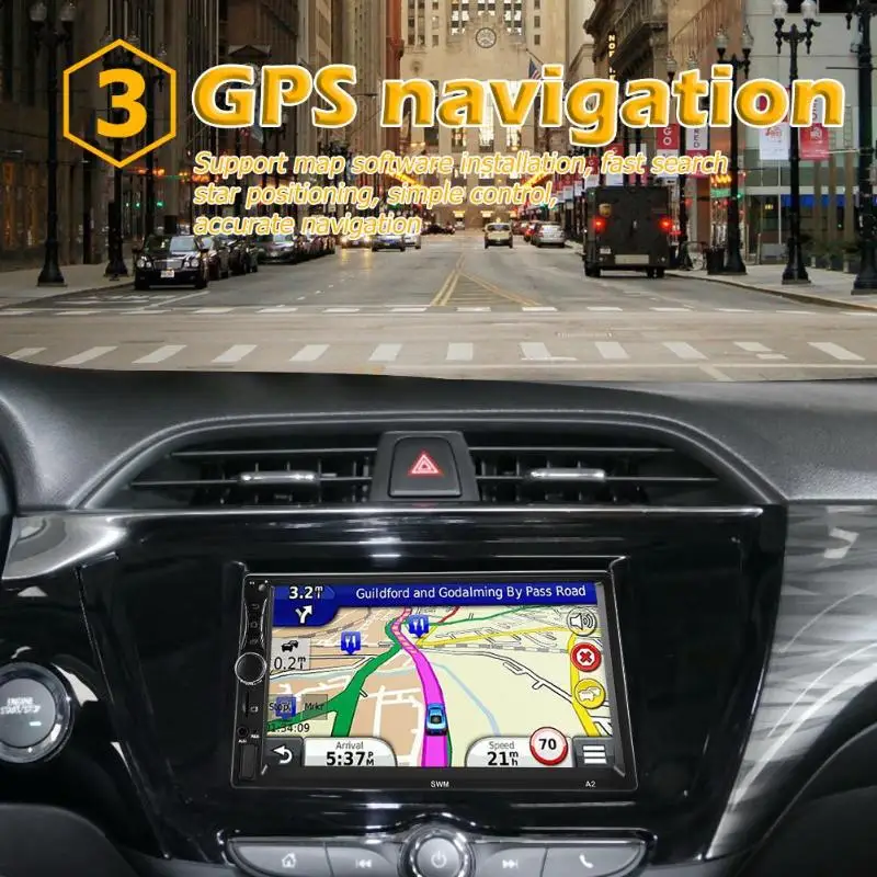 SWM A2 2Din " сенсорный экран Android 8,1 автомобильное радио стерео видео MP5 плеер gps Bluetooth навигация WiFi USB TF MP5 мультимедийный плеер