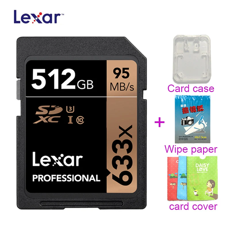 633x SDXC Lexar SD карты UHS-I SD карты 512 ГБ 256 3D 4K видео высокой Скорость Ёмкость SDHC 95 МБ/с. слот для карт памяти для Камера