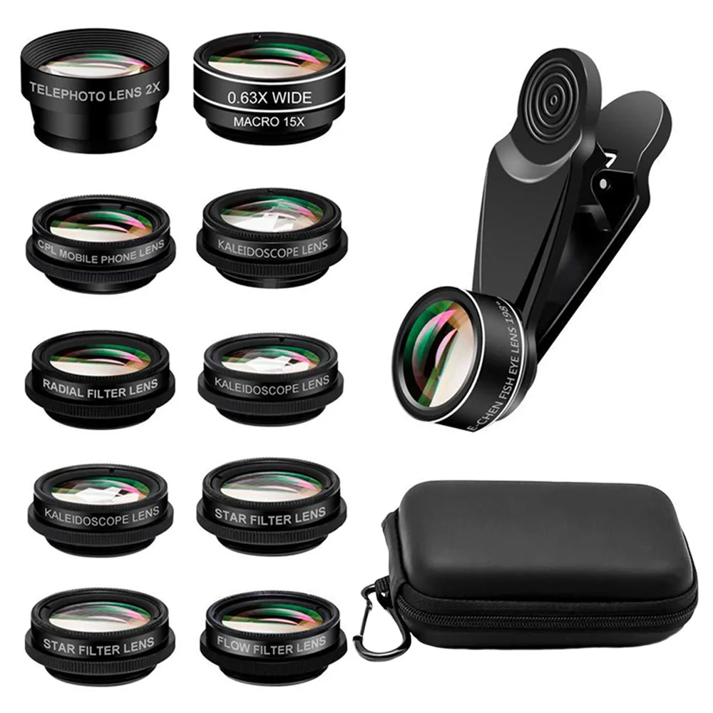 

1 Set of 10 in 1 Phone Photo Lens Wide Angle Phone Photography External Lens