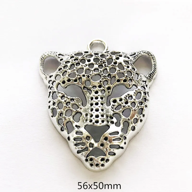 1 шт. подвеска с головой леопарда 56x50 мм