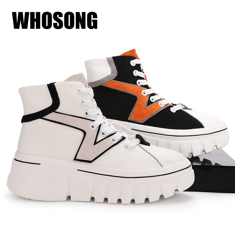 

Кроссовки женские из натуральной кожи, высокие спортивные, повседневная обувь на платформе