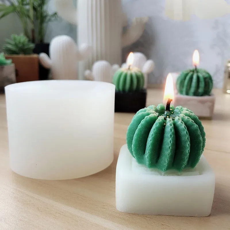 

Cactus Silicone Candle Mold Car Decoration Succulent Plants Candle Silica Gel Mould DIY Gypsum Plaster Molds
