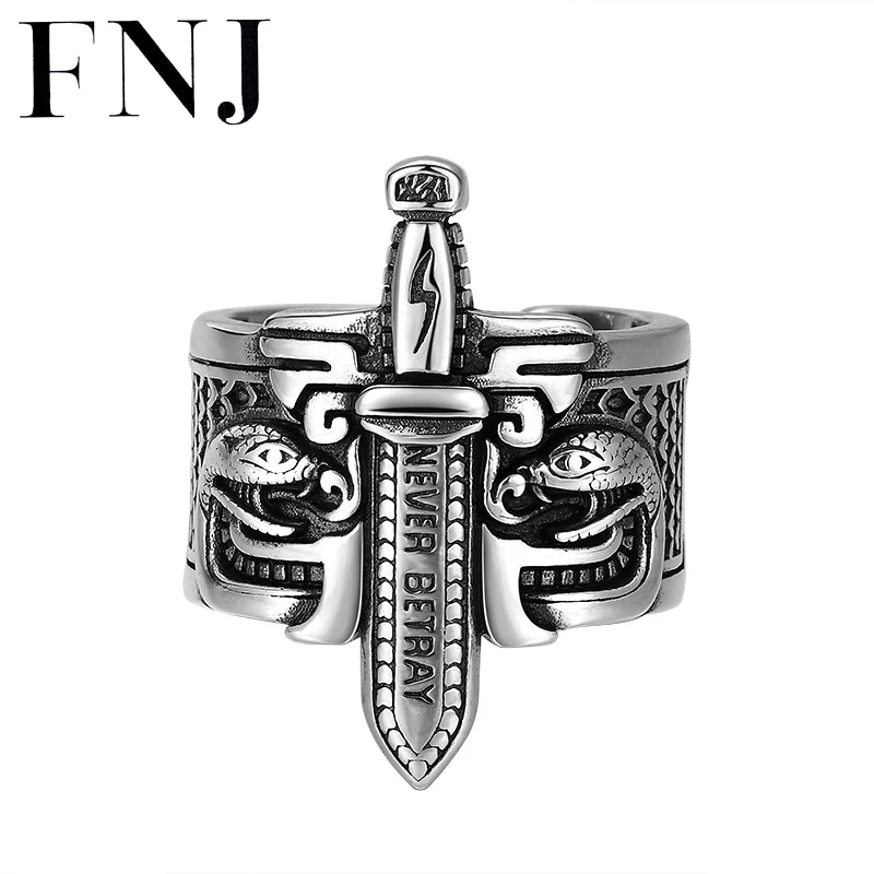 

Кольцо FNJ мужское из серебра 925 пробы, регулируемого размера, 7,5-10