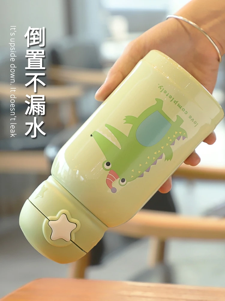 

JY Water Bottle Child Baby Keep Warm Learning Drinking Cup With Cover Anti-fall Water Cup sippy cup 350ml TB