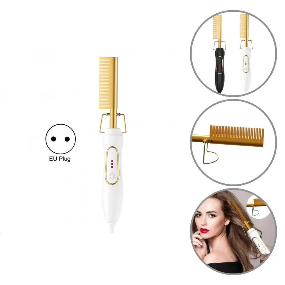

1PC Fashion Comb Straightener Exquisite Detangling Comb Lightweight Easy to Use Electric Curling Detangling Comb Hair Care