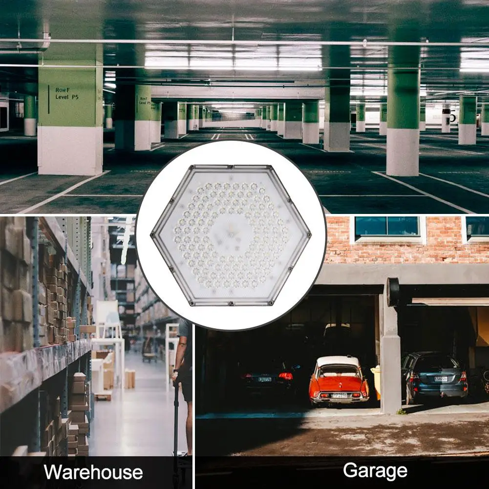 

220V Honeycomb Industrial Mining Lamp High Bay Light UFO Light Waterproof IP65 UFO Warehouse Workshop Garage Industrial Lamp