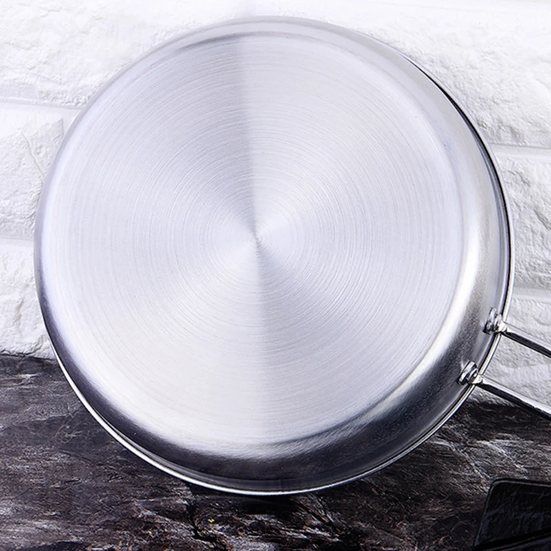 

3-Piece Thick Stainless Steel Pot Soup Pot Non-Stick Frying Pan with Lid