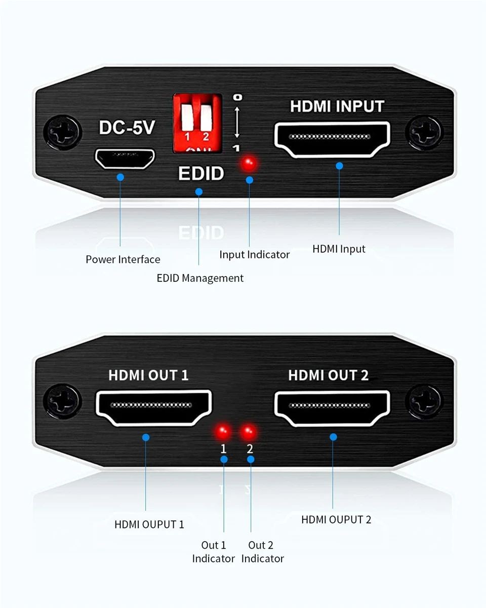 2020 4K 60Hz HDR HDMI 2.0 Splitter 1x2 Splitter HDMI 2.0 4K Support HDCP 2.2 UHD HDMI Splitter 2.0 Switch Box For PS4 Projector