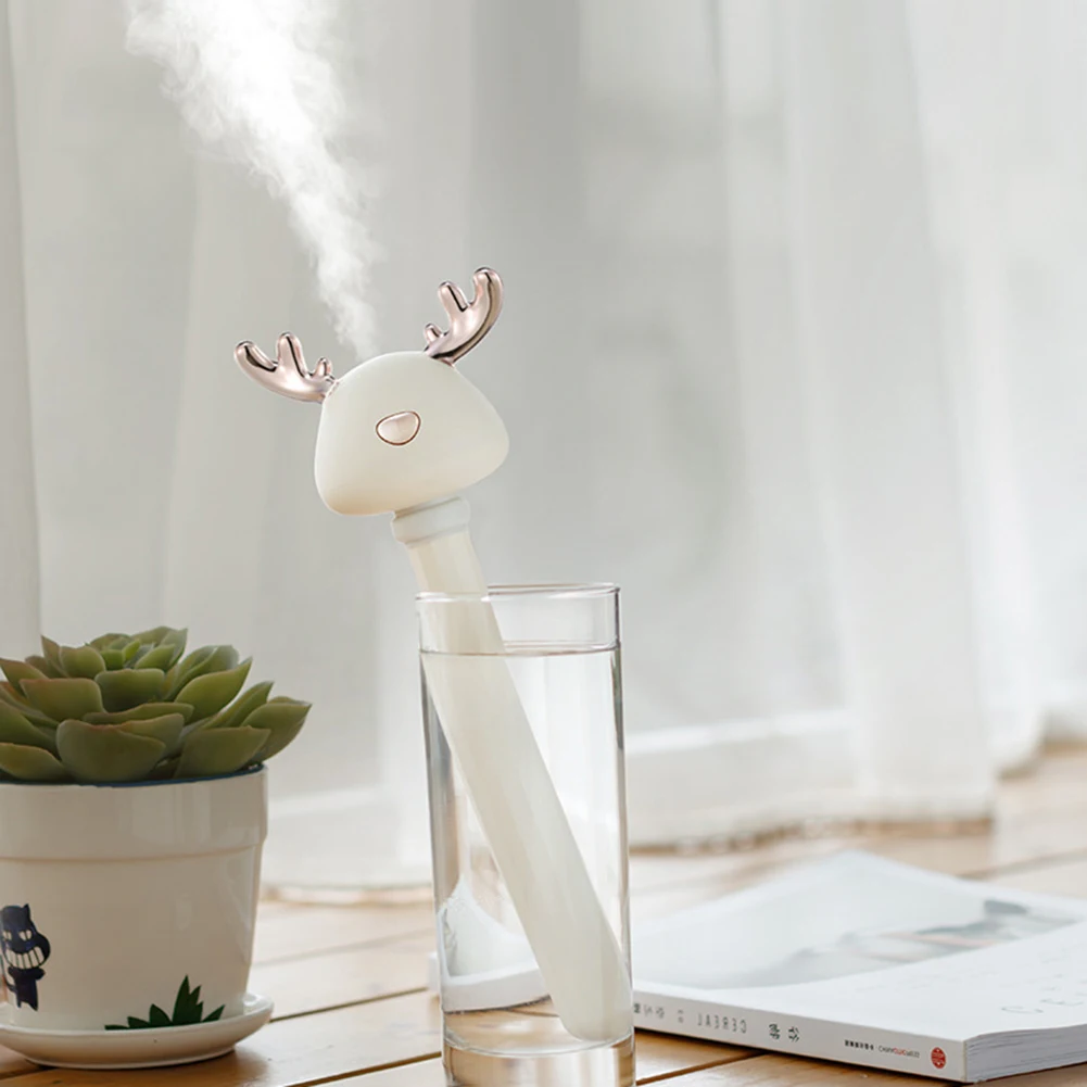 Миниатюрный увлажнитель воздуха с бутылкой для воды милый рог регулируемый