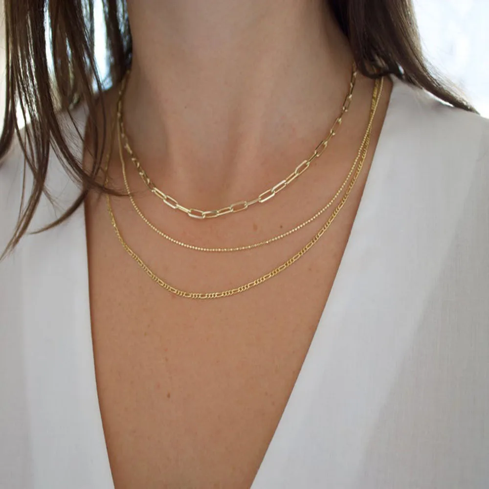 Bohemian ethnic style metal 3-layer chain necklace 2020 fashion multi-layer jewelry factory direct selling price is cheap | Украшения и