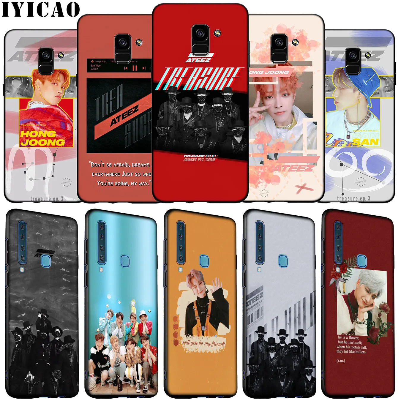 ATEEZ KPOP Soft Silicone Phone Case for Samsung Galaxy A6 Plus A9 A8 A7 2018 A3 A5 2016 2017 Note 9 8 10 Cover | Мобильные телефоны