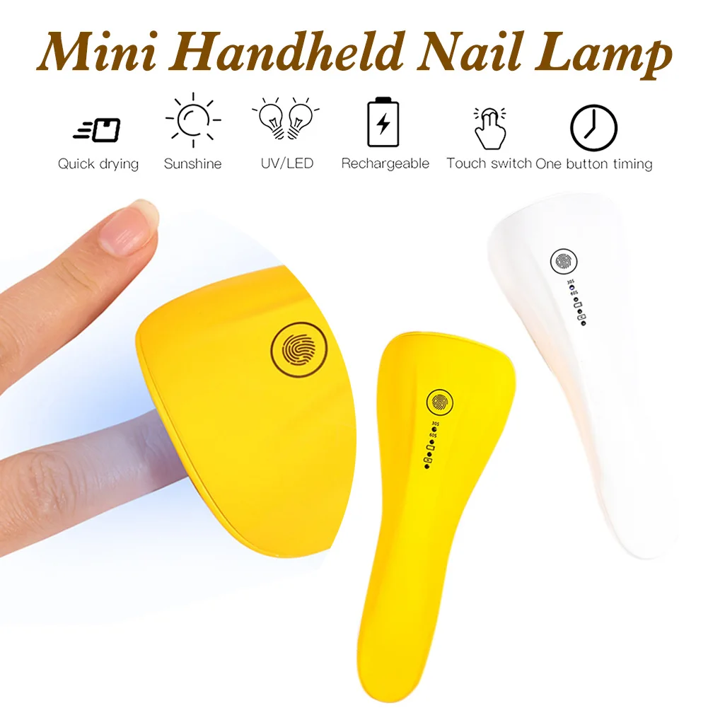

Handheld Nail Dryer Machine UV LED Lamp Portable 30/60s Timer USB Home Use Nail Gel Varnish Dryer LED Nail Lamp Tool 2 Colors