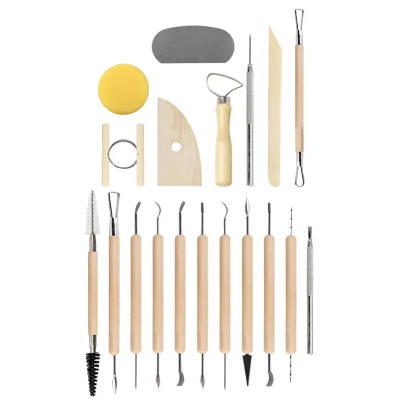 

61PCS Ceramic Clay Tools Set Polymer Clay Tools Pottery Tools Set Wooden Pottery Sculpting Clay Cleaning Tool Set tool s E56C