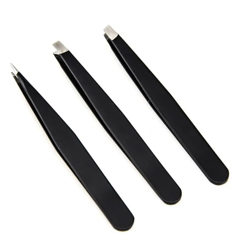 3 шт. набор пинцетов для бровей профессиональный из нержавеющей стали Наклонный