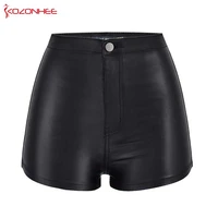 sexy elasticity black pu leather shorts for women tight soft slim stretch shorts femme shorts women 77