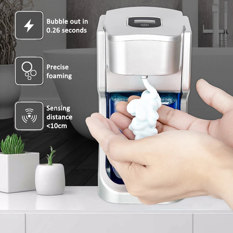 

450ml Automatic Soap Dispenser Liquid Soap Dispenser Touchless Foaming Infrared Motion Sensor Hands-Free Soap Pump Dispenser