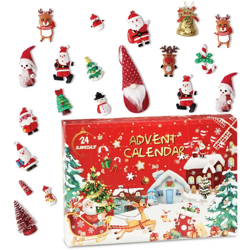 

Christmas Countdown Calendar Christmas 2021 Advent Calendar For Kids Calendar Toys With 24 Christmas Theme Keychains Christma