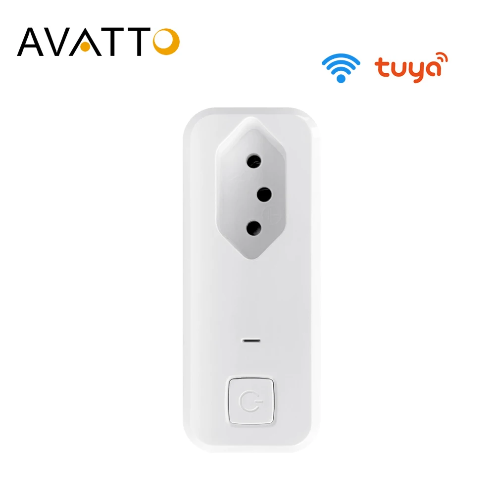 AVATTO Tuya 10A бразильский Стандарт WiFi умная вилка приложение Smart Life удаленное умное
