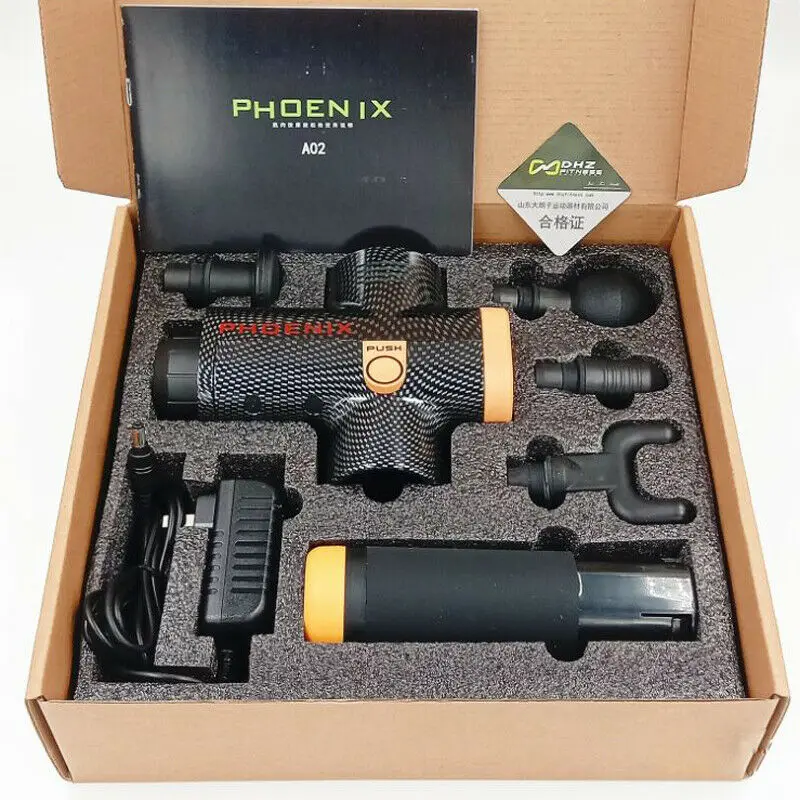 Углеродное волокно перкуссивная вибрационная терапия массажный пистолет атлет спортивное восстановление