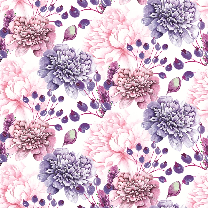 

Polyester Satin Fabric for Dress Watercolor Style Flowers Floral Printing DIY Handmade Sewing Patchwork Digital Customization
