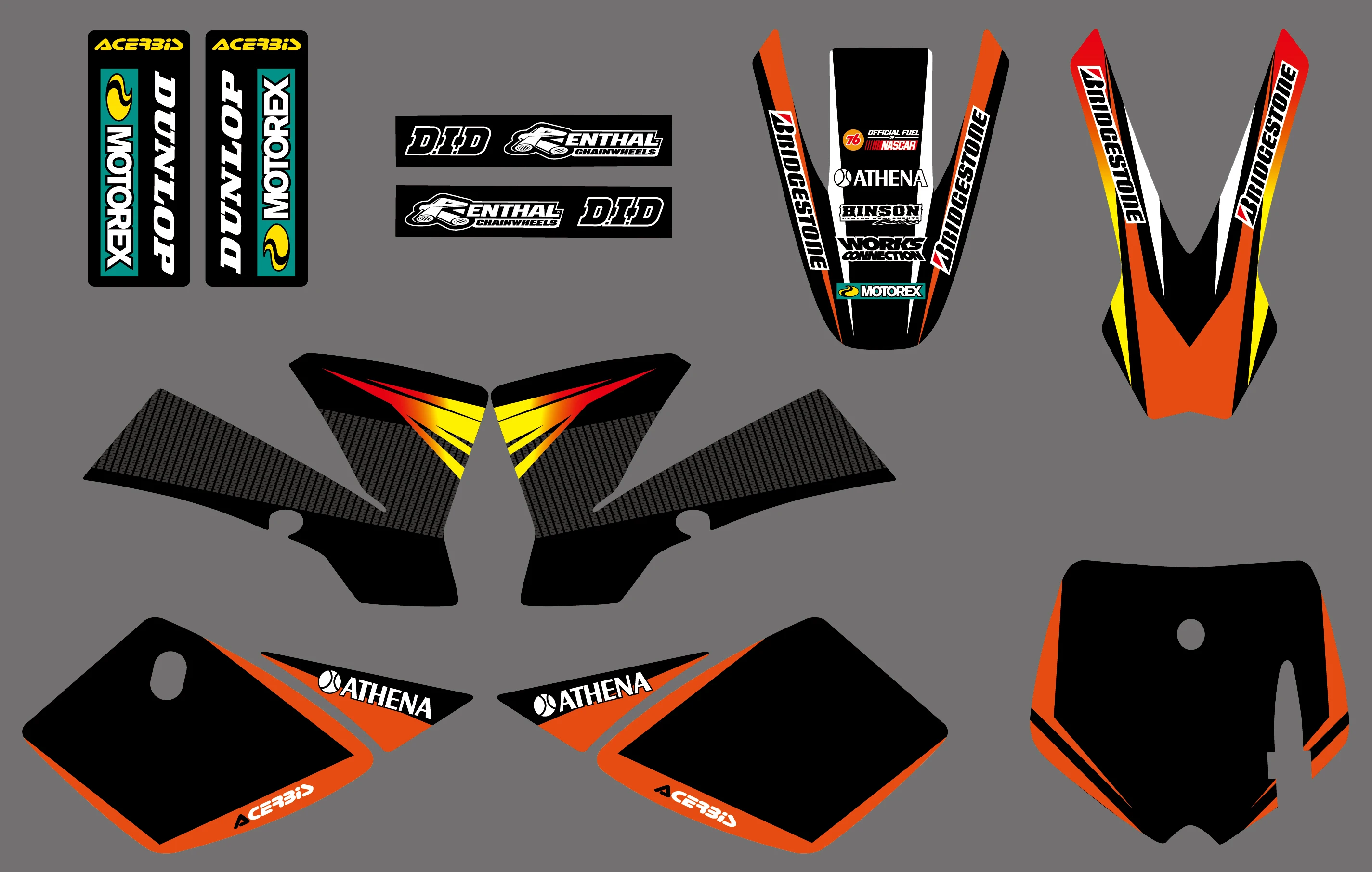 0251 новые стильные наклейки Team Fulle графические наборы для KTM SX 50 SX50 2002 2008 2007 2006 2005 2004