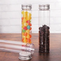 ueetek flat bottomed plastic clear test tubes with screw caps candy cosmetic travel lotion containers 110ml