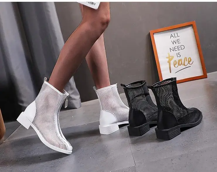 

2022 NEW Short Boots Women Thin Thick Heel Martin Boots Boot05 Y258