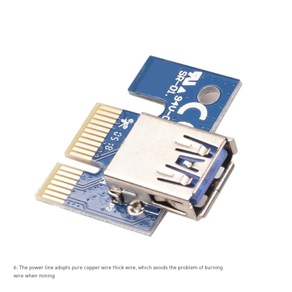 

PCI-E Riser Card Express 1x to 16x Extender Riser Board Card USB 3.0 Adapter with 4 Pin Power Cable USB Cable For Miner