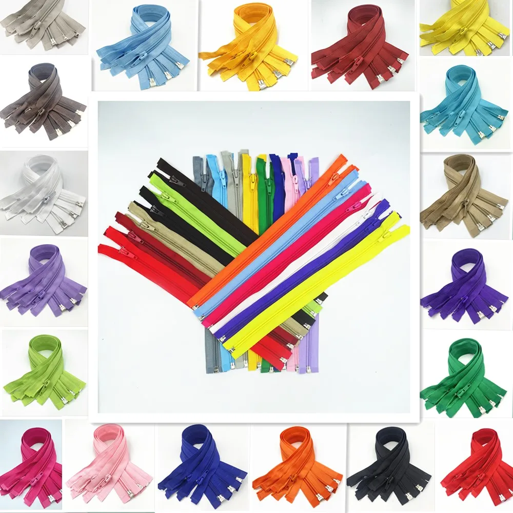 

40Pcs 30-70Cm (12-27.5 Inches) 5# Nylon Opening Zipper Suitable For Bags And Clothing