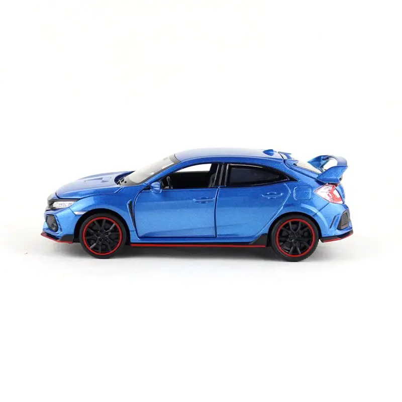 1:32 Масштаб/Литье под давлением металлическая игрушка/Honda Civic Тип R гоночный автомобиль/звук и свет/оттяните назад набор для обучения/фестиваль подарок для ребенка