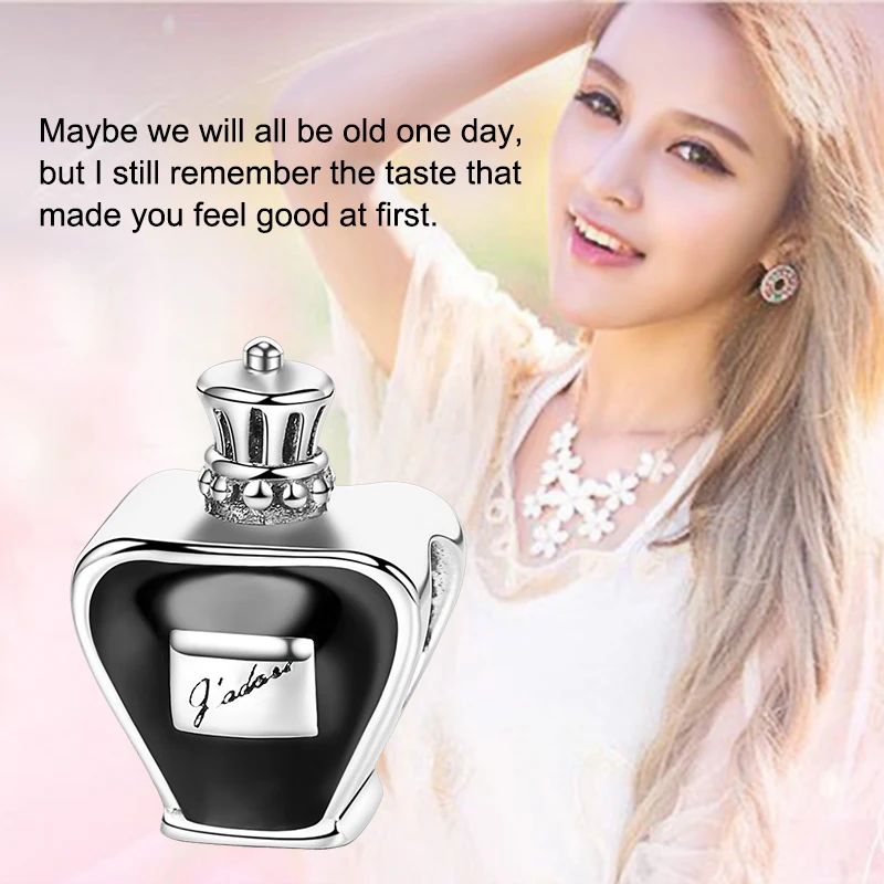 SG Серебро 925 флакон духов шармы бусины подходят для аутентичных европейских