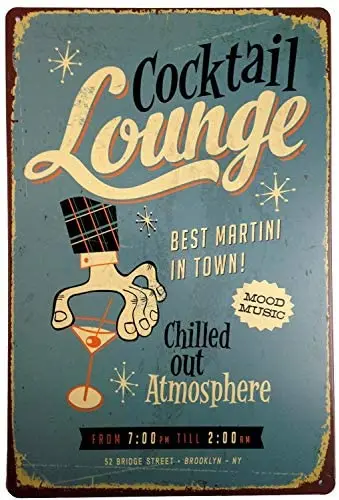 ERLOOD коктейль Louhge лучшие мартини в городском Ретро винтажном жестяном знаке 12 дюймов X 8 дюймов ERLOOD коктейль Louhge лучшие мартини в городском Ретро винтажном жестяном знаке 12 дюймов X 8 дюймов