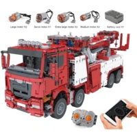 mould king 17027 rc motorized fire rescue vehicle toys assembly high tech car model building blocks bricks kids christmas gift