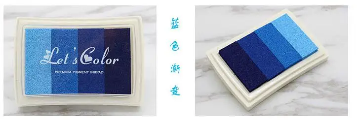 Blue Высокое качество, градиентные чернила на масляной основе, печатка для бумаги, дерева, ремесла, резиновый штамп, 4 цвета на выбор - Цвет: Blue