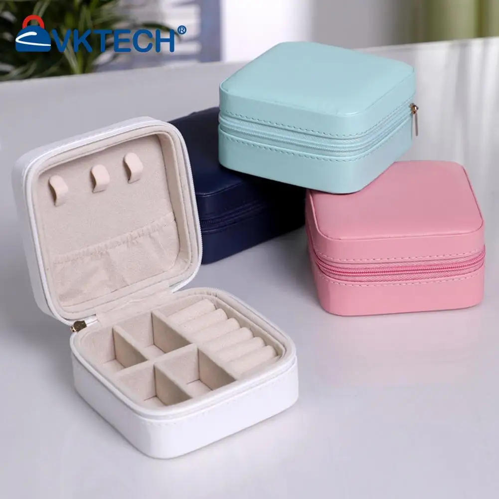 

Necklace Earrings Storage Box Portable Zipper Mini Jewelry Case Travel Outdoor Ring Pendant Holder Necklace Earrings Storage Box