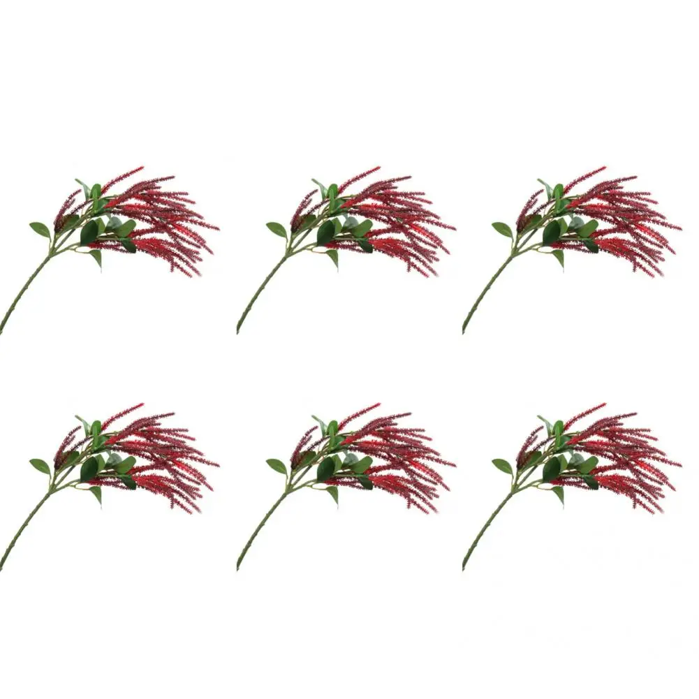 

Fade-less 6Pcs Unique Excellent Workmanship Puccinellia Flower Handicraft Plastic Artificial Flower Durable for Home