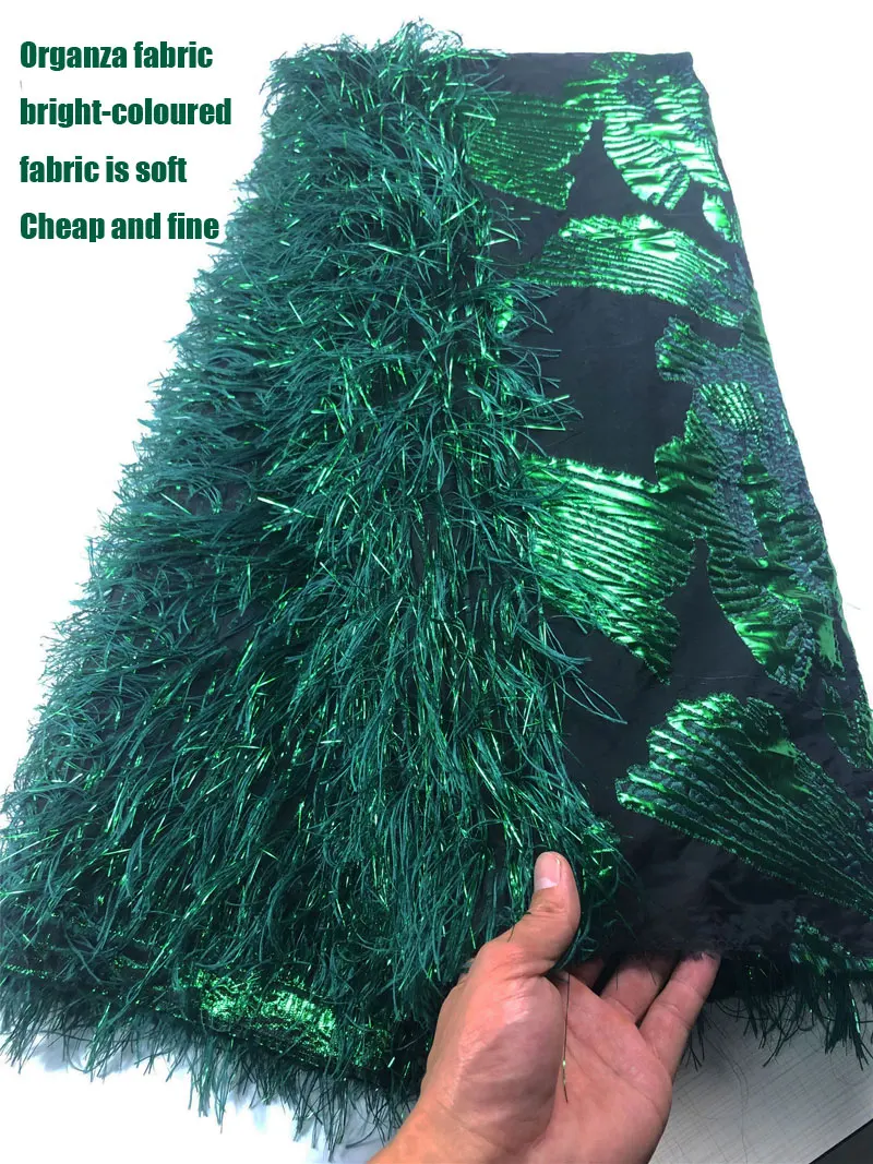 

Африканская сетчатая кружевная ткань Высококачественная органза в нигерийском стиле с блестками, французское Тюлевое кружево для платья ...