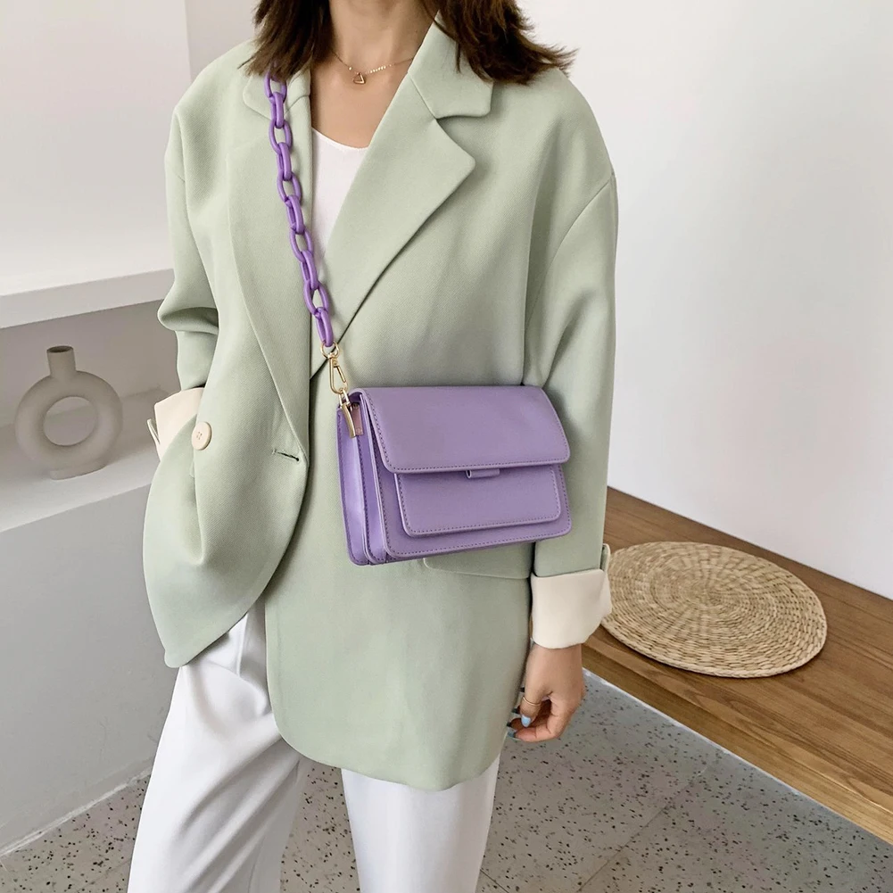 Chain Design New Mini PU Leather Flap Bags For Women 2021 Summer Lady Shoulder Messenger Handbags Female Fashion Cross Body Bag |